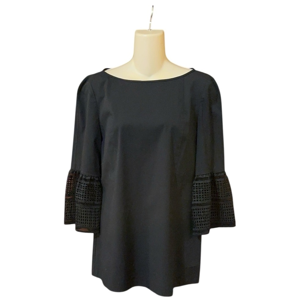 Lafayette 148 ruffled lace bell sleeves blouse